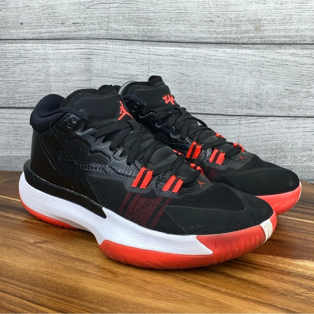 Jordan Zion 1 Bloodline Black White Crimson Sneaker DA3130-006 Mens Shoe Size 8